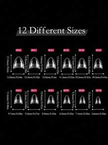 120 pièces Faux Ongles Amandes Mates, Pointes d'Ongles Acryliques Pré-Polies Semi-Couvertes, 12 Tailles au Choix, Facile à Appliquer