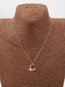 1 pieza de colgante de collar de Eid con circonita brillante y elegante, simple, elegante, lindo y versátil para uso diario. Joyería de cadena de clavícula adecuada para usar durante el Ramadán