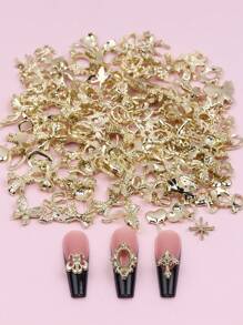 30 chiếc phụ kiện trang trí móng tay hình bướm ngẫu nhiên, đồ trang sức móng tay tự làm. - Vàng - Xem 1
