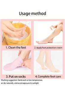 2 pares de calcetines de gel de silicona hidratantes y antifisuras para el cuidado de los pies, removedor y protector de piel muerta y agrietada
