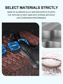 多件式汽车踏板垫套装 - 防滑铝合金条纹设计，适用于加速器、制动器和离合器 - 升级您的汽车内饰配件（手动和自动变速器）