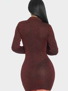MINI DRESS WITH TRIM DETAILS AND 2 WAY ZIPPER