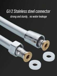 PVC Smooth Shower Hose 1.5M / 59 Inch With Anti-Twist Brass Connections - Universal Replacement, Flexible, Kink And Leak Proof - Silver - View 5