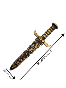 1pc Electroplated Pirate Sword Prop For Holiday Photo Shoot, Halloween Performance Weapon Prop, Toy Sword - Multicolor - View 2