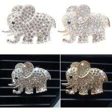 2 stuks Auto Diamond Elephant Auto Airconditioning Outlet Clip Decoratieve Auto Luchtrooster Clip Charm, Bling Auto Accessoires, Auto Interieur Decoratie Charm, Leuke Auto Decor