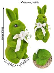 1PC Easter Rabbit Green Artificial Moss Rabbit Spring Plush Rabbit Easter Decoration Outdoor Garden Living Room Fireplace Home Decoration