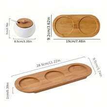 3 件套创意陶瓷调味盒套装 - 日式和韩式，包括带托盘的盖子和勺子，防锈，非常适合在厨房中储存盐、糖、辣椒和香料。非常适合家庭使用、餐饮服务设备和用品，适合所有厨师。