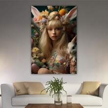 1 Piece Easter Pattern Canvas Wall Art Paintings For Living Room - Canvas Framed Print Wall Artworks Bedroom Decoration Office Wall Decor - Multicolor - View 4