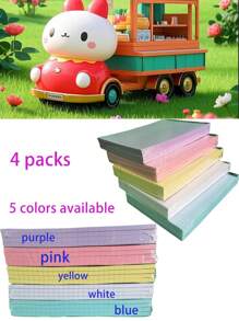 A5 4 件/套 加厚 50 张/本 渐变色精装线装笔记本，适用于学习、写作、办公、休闲、商务、录音、记笔记、绘画 - 粉色 - 查看 8