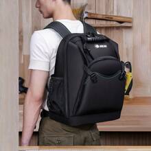 JAKAH Extreme Tool Rucksack, Heavy Duty Bag With Padded Shoulder, , Water Resistant Tool Rucksack/Black - Black - View 3