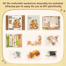 Rolife Puppy's Cozy Villa DIY Miniature House Kit With LED And Furniture Wooden Dollhouse Model Building Kit Gift For Teens And Adults - Multicolor - View 8
