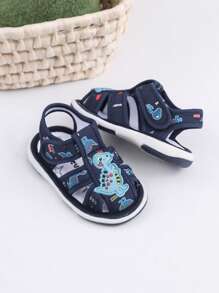 GENGASUN 1 pieza Zapatos con sonaja redondos de lona con estampado de dibujos animados para bebé