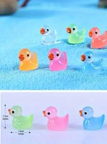 50pcs Luminous Resin Mini Animals, Glow-In-The-Dark Ducks & Figurines, Suitable For Garden, Party, Miniature Landscape, Aquarium, Dollhouse Decor (Random Design) Outdoor Decor Garden Decor Home Decor