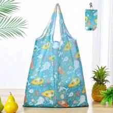 Borsa della spesa riutilizzabile, compatta e pieghevole, leggera e resistente, lavabile e pieghevole, design geometrico classico, borsa regalo con fascia elastica e borsa per riporre