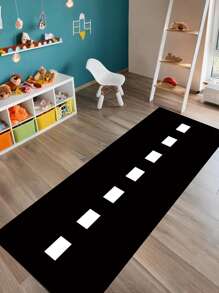 1Pc 60*250cm Racing Track Mat Polyester Tablecloth Table Runner,Black And White Runway Style,Racing Themed Party Game Mat,Sports Theme Party Decor,Perfect For Racing Party Track Background,Car Enthusiasts&Karting Events,Birthday Party Supplies,Home Decor,Racing Car Long Racetrack Floor Running Mat, Living Room Bathroom Decorative Floor Mat