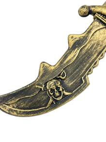 1pc Halloween Photo Prop, Caribbean Pirate Plastic Skull Knife, Party Cosplay Costume Accessory Pirate Sword