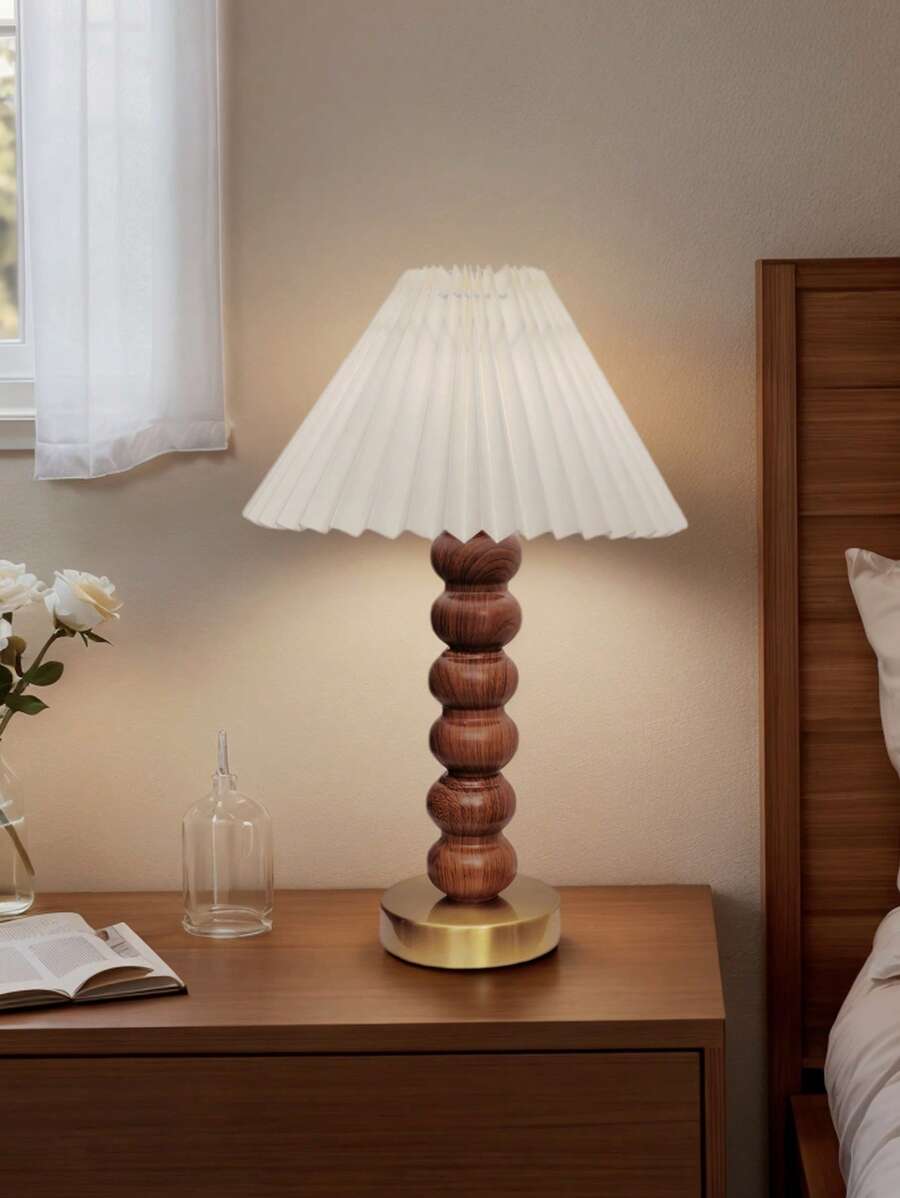 1 Stück Tischlampe mit Holzoptik, geeignet für Wohnzimmer, Büro, Hotelbadezimmer, Outdoor Camping, Eid Geschenk, Schlafzimmer, Lesen, Studenten, Kinder, Dekoration, Schwangerschaft, Sensor, Gebetsecke, im italienischen, minimalistischen, europäischen, chinesischen, französischen, modern arabischen Stil, minimalistisches islamisches Design, Oase gemischter Stil