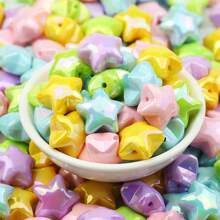 20pcs Fluorescent Five-Pointed Star Beads For DIY Jewelry Making, Suitable For Bracelets, Necklaces, Earrings, Phone Straps And Keychains