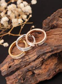 1pc Inlaid Pearl Ring, Rose Gold/Silver Color, Fashionable, Suitable For Women's Daily Wear And Party Gifts