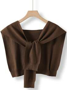 1PC Thin Spring, Summer And Autumn Fashion Air-Conditioned Room Warm Knitted Shawl, High-End Solid Color Knitted Scarf, Sunscreen Scarf, Soft And Glutinous Loose Long-Sleeved Versatile T-Shirt Women's Shoulder Scarf, Suitable For Daily Use. For Dress