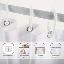 4pcs Shower Curtain Non-Slip Carpet Set, Wedding Date Floral Elements, Toilet Lid, Bath Mat - Includes 12 Plastic Hooks - Waterproof Polyester Fabric, Quick Drying, Non-Slip, Ring Top, Machine Washable Home Decor, Shower Decor Accessories,