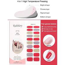 20pcs Gel Nail Strips, Semi-Cured Gel Nail Art Stickers, Waterproof Full Nail Art Decals Set For Nail Decoration