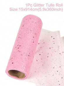 1 Pieza de Rollo de Tul Glitter de Color Rosa Pálido, Rollo de Cinta de Tul Brillante de 15 cm de Ancho, Tela Transparente de Organza, Para Manualidades DIY, Decoración de Bodas, Fiestas de Cumpleaños, Eventos, Silla de Boda DIY, Decoración para Baby Shower, Lazos para Envolver Regalos - Rosa - Ver 8