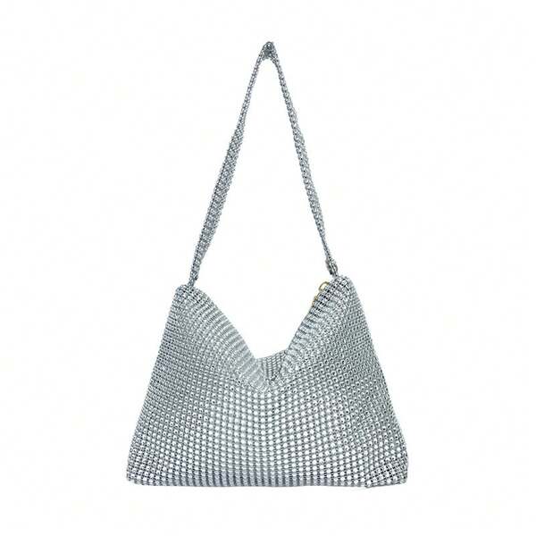 Shiny Fashion Handbag, New Stylish Multifunctional Handheld Colorful Rhinestone Shoulder Bag/Underarm Bag For Party