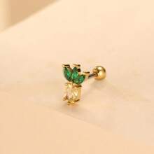 1 peça de brincos de zircônia cúbica colorida e estilosa com frutas, joia de festa doce e chique para mulheres, brincos de 20g, presente de Dia das Mães, presente de Halloween - Ouro amarelo - Ver 3