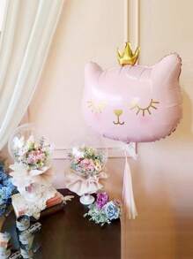 Decoração de Aniversário Conjunto para Fotografia: Coroa, Balão de Gato, Decoração de Festa, Balão de Gato, Coroa de Gato Preto, Balão de Folha, Decoração de Balão para Feriado e Jardim