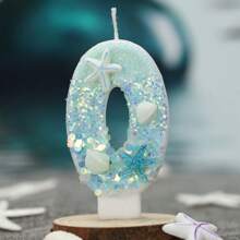 1pc Ocean Beach Starfish Theme Creative Number 0-9 Candle, Suitable For Birthday Party Cake Decoration, Atmosphere Creation, Birthday Baking Plug-In, Suitable For Wedding Anniversary Party Celebration, Children Adult Gift, Graduation Ceremony Gift - Ocean Beach Starfish - View 11