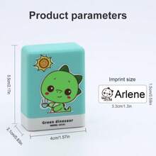 Timbro personalizzabile con nome cartoni animati per abbigliamento, scarpe, lunch box, zaini - in plastica resistente, inchiostro nero impermeabile, facile da usare, senza piume, ideale per articoli scolastici e da ufficio