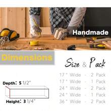 Wall Floating Shelves, Rustic Wood Shelf For Wall Mounted - Wooden Handmade Shelves For Bathroom Kitchen Livingroom(Walnut, 36 Inch - 2 Pack) - 淺胡桃木色 - 查看 6