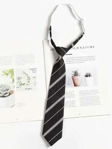 1pc Elasticated Striped Bow Tie For Women, Suitable For Schoolgirl Style, Casual Daily & Street Wear