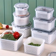 Kit 3 potes Organizadores Geladeira Organizador Alimentos Vegetais Cozinha