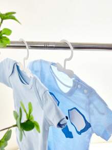 10pcs Children's Small Multi-Functional Clothes Hangers, Infant Baby Home Non-Slip Drying Hangers - White - View 2