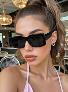 1 Pair Vintage Rectangular Sunglasses For Women & Men, Fashion Design For Fishing, Sports, Vacation, Driving, Street, Beach, UV Protection, Outdoor Activities, Golf, Festivals, Hiking, Parties, Sun Protection