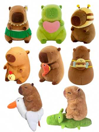 Popular Choice Cute Capybara Doll Plush Bed Doll Pillow, Soft Polyester Stuffed Animal, Cute Ugly Capybara Doll, Cute Home Decor, Perfect Holiday Gift, Halloween, Christmas