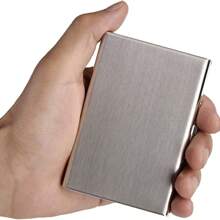Thời trang 6/8/10 Khe cắm thẻ Giá đỡ thẻ Vỏ thép không gỉ Hộp chống khử từ Hộp đựng đồ di động Bảo vệ Giá đỡ thẻ màu đen Quà tặng Halloween Quà tặng ngày nhà giáo Quà tặng cho phụ nữ Quà tặng cho nam giới Ví Ví mini Ví Ví RFID Ví đựng thẻ - Bạc - Xem 12