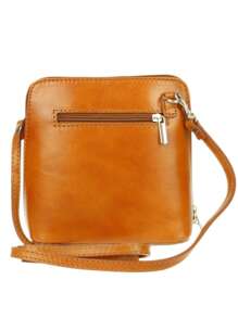 Girly Handbags Womens Italian Small Vera Pelle Genuine Leather Handbag Rigid Cross Body Shoulder Bag - Mocha Brown - View 4