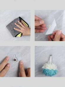 1/5/8 件免钉相框挂钩，粘性挂钩，无需钻孔，隐形粘钩，照片挂钩 - 彩色 - 查看 8