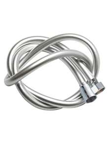 PVC Smooth Shower Hose 1.5M / 59 Inch With Anti-Twist Brass Connections - Universal Replacement, Flexible, Kink And Leak Proof - Silver - View 1