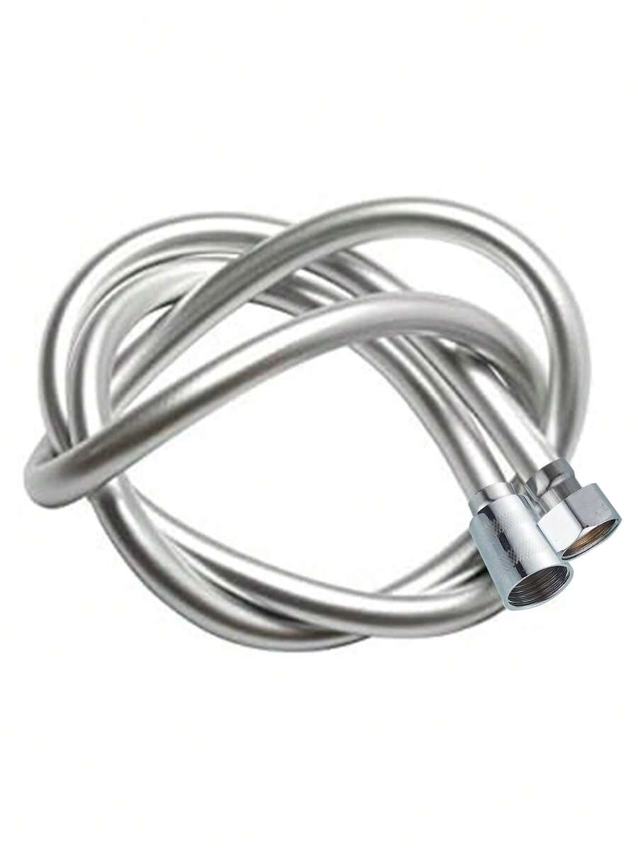 PVC Smooth Shower Hose 1.5M / 59 Inch With Anti-Twist Brass Connections - Universal Replacement, Flexible, Kink And Leak Proof - Silver - View 1