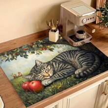 1pc Rooster Station Skateboard Pattern Rubber Stove Protection Pad, 28.3 X 20.5 Inches, Anti Slip, Heat-Resistant Synthetic Cover Electric Glass Stove, Scratch Resistant, Multifunctional Flat Top Oven, Washing Machine, Mouse Pad, Kitchen Decoration