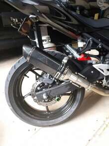 Universal Motorcycle Exhaust Muffler Pipe 51mm - Black - View 5