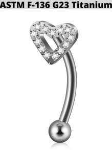 1件钛金蝴蝶耳骨穿孔锆石皇冠眉脐环花朵弧形耳骨杠铃耳骨耳钉穿孔 - 鈦原色 - 查看 9