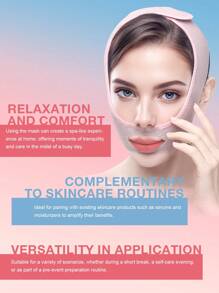 1 件装日夜两用粉色 V 形面膜，V 形塑脸睡眠面膜，带弹力提拉带，女士护肤美容工具