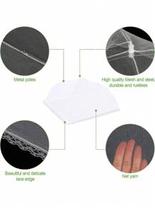 1pc Outdoor Mesh Food Cover, Picnic Accessories, Barbecue And Party Food Tent, Fruit Cover (White Mesh)
