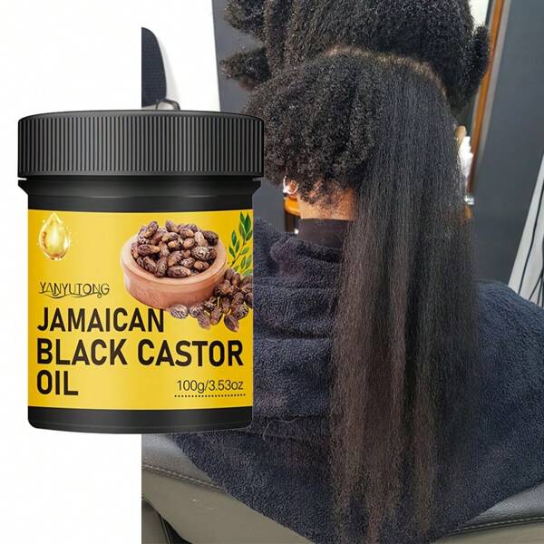 100g Jamaican Castor Oil Hair Care, Pure Natural Cold Pressed, Moisturizing And Nourishing Scalp And Hair Roots, Smoothing And Repairing Dryness, Split Ends, Preventing Dryness, Breakage, Tangling And Hair Loss, Making Hair Thicker, Stronger And Healthier, Suitable For All Hair Types Including Curly Hair, Suitable For Both Men And Women