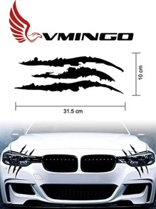 Vmingo Decal Scratch Claw Aggressive Animal Headlight Universal Auto - Black - View 6